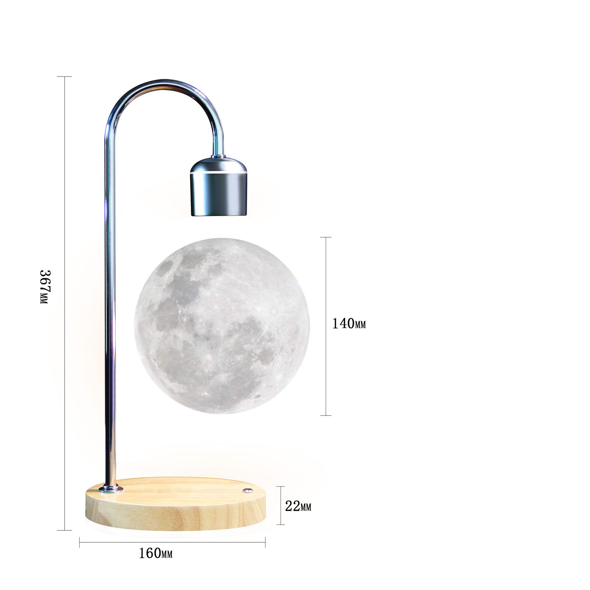 Vertuna™ Magische floating Moon nachtlamp met draadloze telefoon oplader