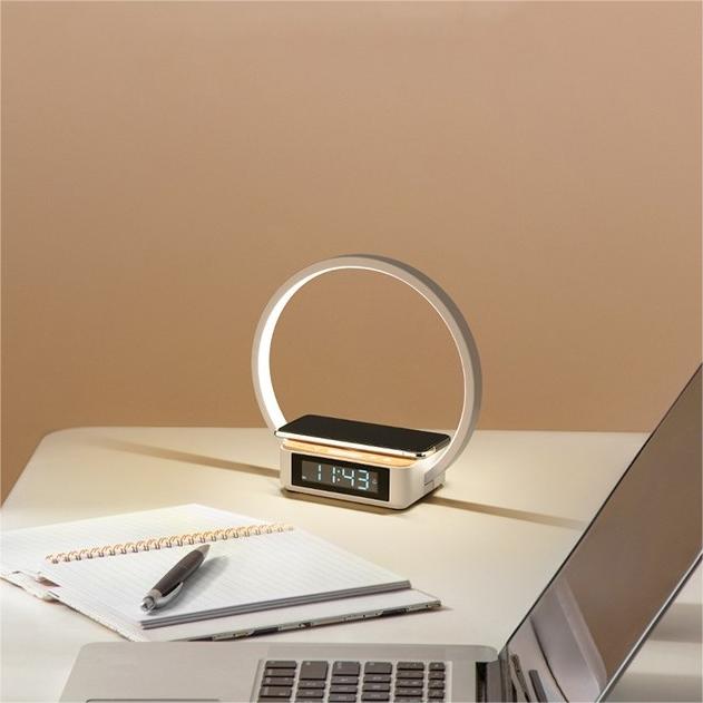 Touch Bedside Lamp with Alarm Clock and Fast Wireless Charging